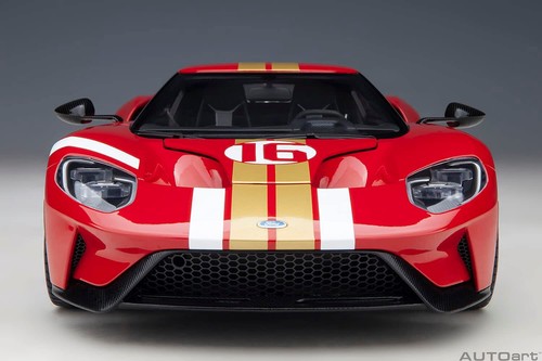 AUTOart 1/18 FORD GT ALAN MANN HERITAGE EDITION Red Gold Stripes 72927 - Picture 5 of 20
