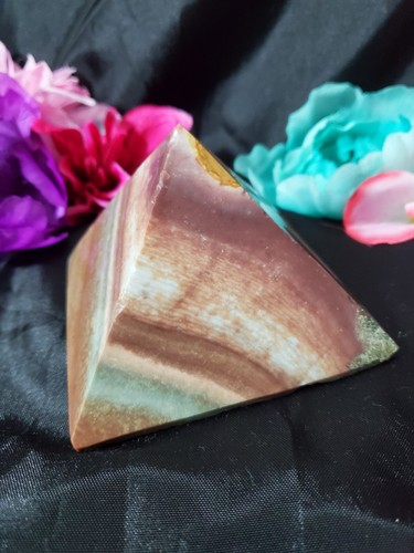 3.5" 469g Colorful Polychrome Jasper Egypt Pyramid Crystal Stone Carving Statue - Picture 20 of 20