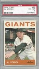 1964 Topps baseball card #99 Al Stanek San Francisco Giants graded PSA 6 tuff !