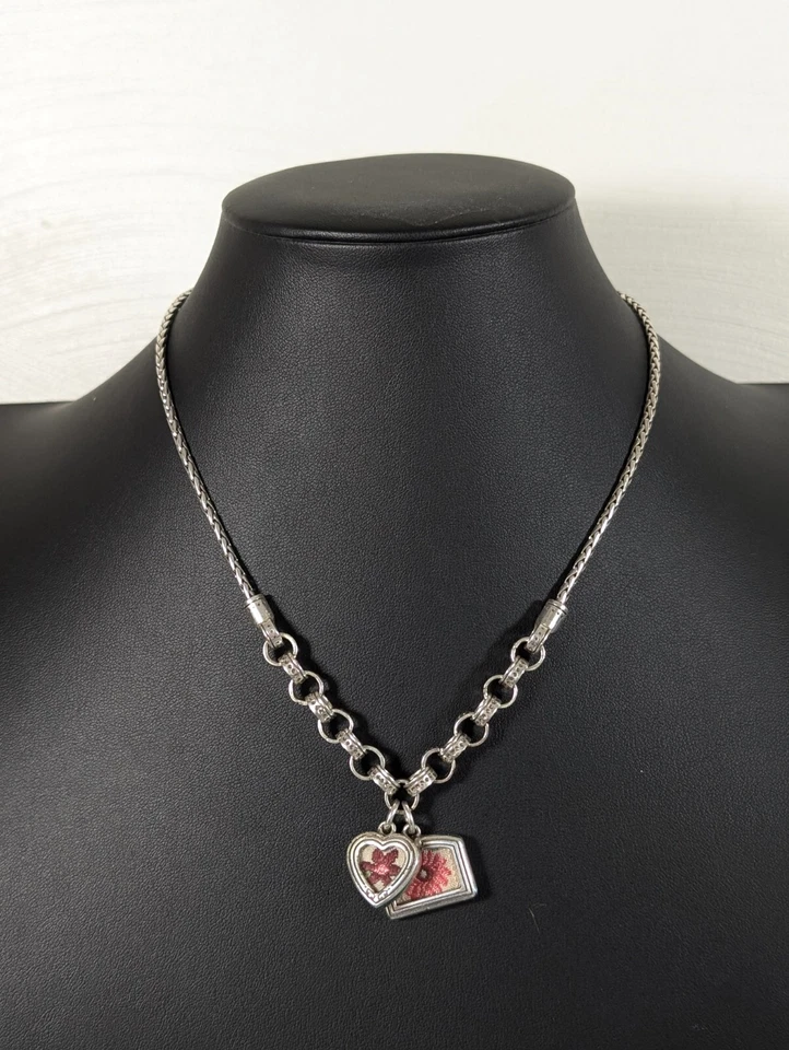 Brighton Embroidered Flower Heart Necklace Sweet Joyful Moment Imagine - Image 2 of 4