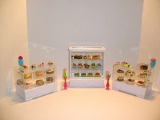 Barbie Re-Ment -53 Assorted Cakes,Pastries & Display Cases-  Diorama Accessories