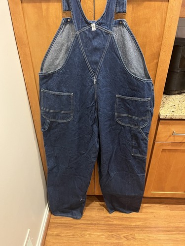 Vintage Key Blue Denim Jean Overalls Size 50x30 100% Cotton EUC - Picture 4 of 6