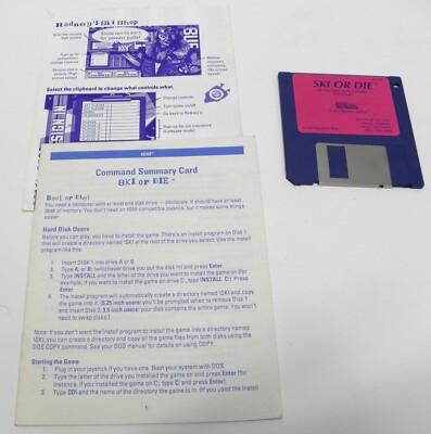 Ski or Die  3.5 Floppy Disc 1990  Electronic Arts