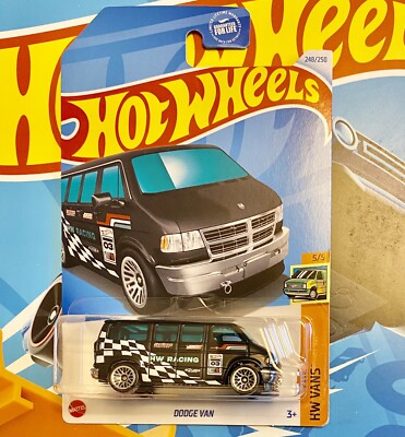  RARE Hot Wheels 2024 Dodge Van W RACING GO KART 248/250 Camper Life Transport