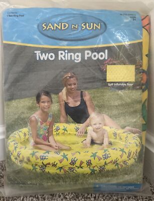 Sand N Sun Two Ring Kids Pool With Inflatable Floor Ages 3+ Inflate Size 40 x10 