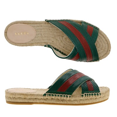 Gucci Charlotte Slide Sandals Nappa Leather Size 37.5 New