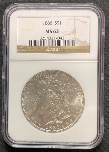 1886 Morgan Silver Dollar NGC MS63 ENN Coins