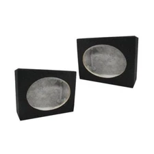 PAIR 6X9 SQUARE MDF SPEAKER BOX W/ BLACK Carpet & Terminal Cups. CAR AND HOME