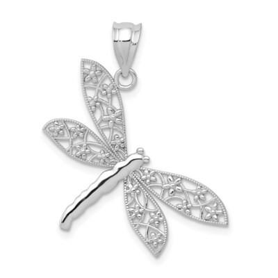Anhänger Libelle 14 Karat Weißgold glänzend geschliffen
