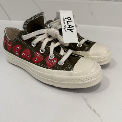 Comme Des Garcon Play CDG X Converse Chuck 70 Low Multi Heart Olive