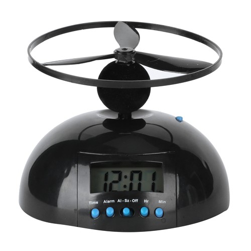 Alarm Clock Novelty Flying LCD Digital Portable Round Propeller Household - Picture 4 of 12