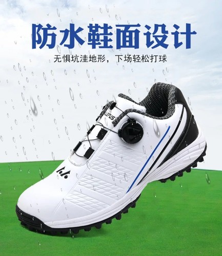 Männer Sports Golfs Chuhe Anti-Rutsch-Spikes Golf Training Leder Wanderschuhe - Picture 14 of 30
