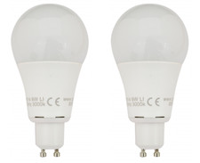 TP24 8514 9W frosted GLS LED light bulb warm white 1000 lumens L1/GU10 cap X2 