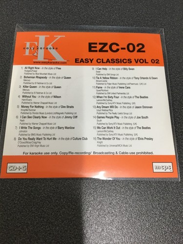 Easy Karaoke Easy Classics EZC 2 - Picture 2 of 2