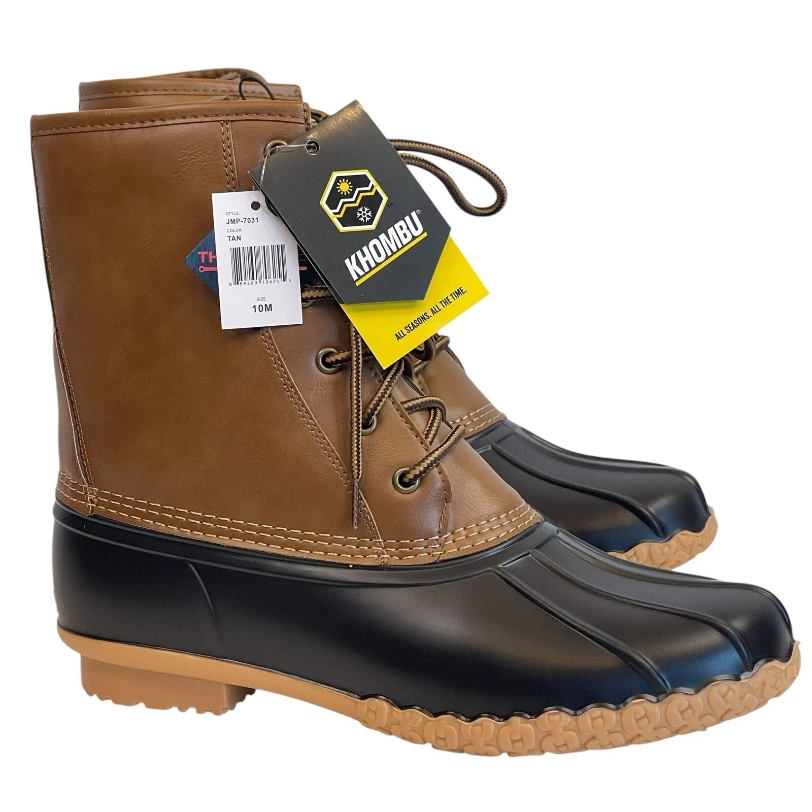 KHOMBU Thermolite Fleece Lined Waterproof Duck Boots Men’s Size 10 M NWT