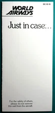 World Airways DC-10-10 Safety Card - 1984