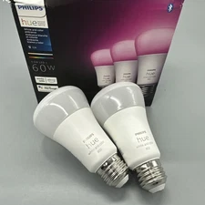 Philips Hue Smart LED 60W  E26/A19 Light Bulb, White & Color Ambiance, Pack of 2