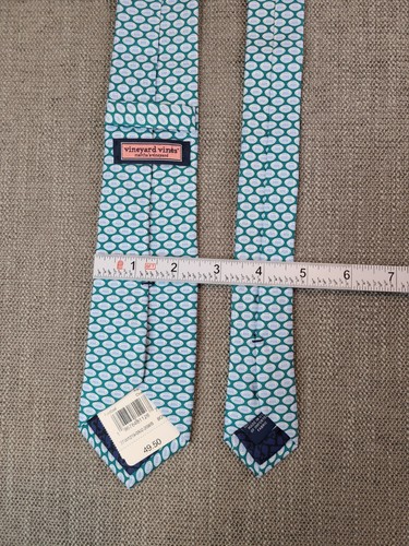 *NWT* Vineyard Vines Neck Tie Boys Green Blue Football Silk USA Preppy Sports - Picture 3 of 4