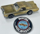Vintage Gold Mattel Hot Wheels Redlines Custom Continental Mark III w/ Button US