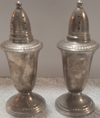 Sterling Weighted Salt & Pepper Shakers vintage 