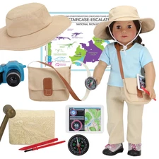 10-Piece Paleontologist Set Fits 18" American Girl Doll Clothes Accessories