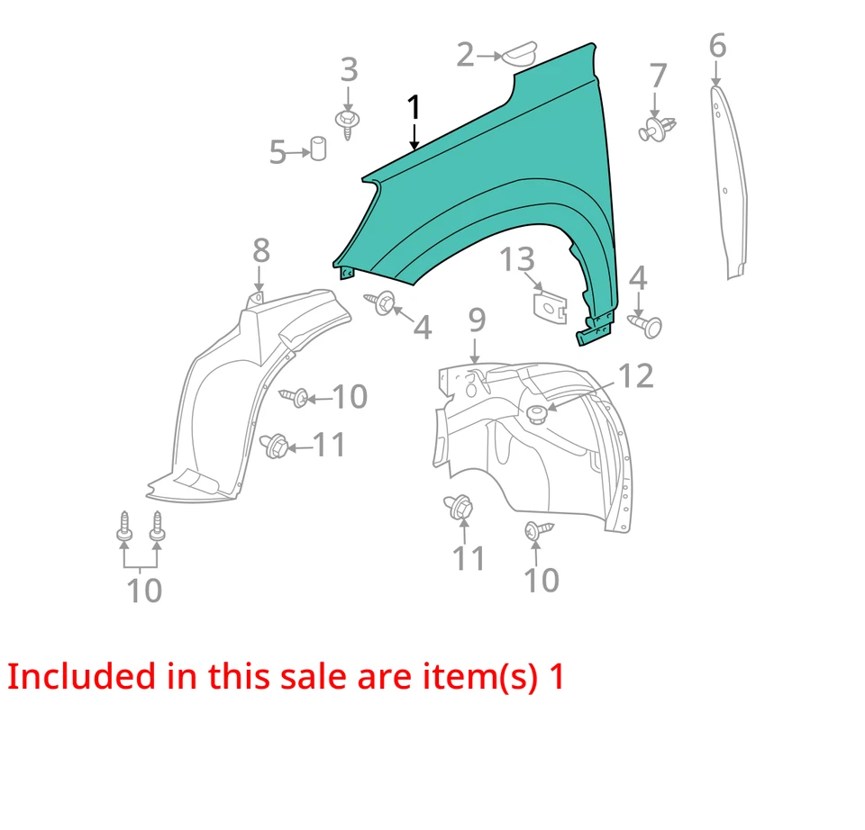 Saturn Outlook Driver Fender MRMQY 2007 Foto 2 de 3