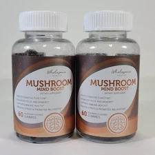 2x Wholesome Health Mushroom Mind Boost Focus & Memory 60 Raspberry Gummies 2027