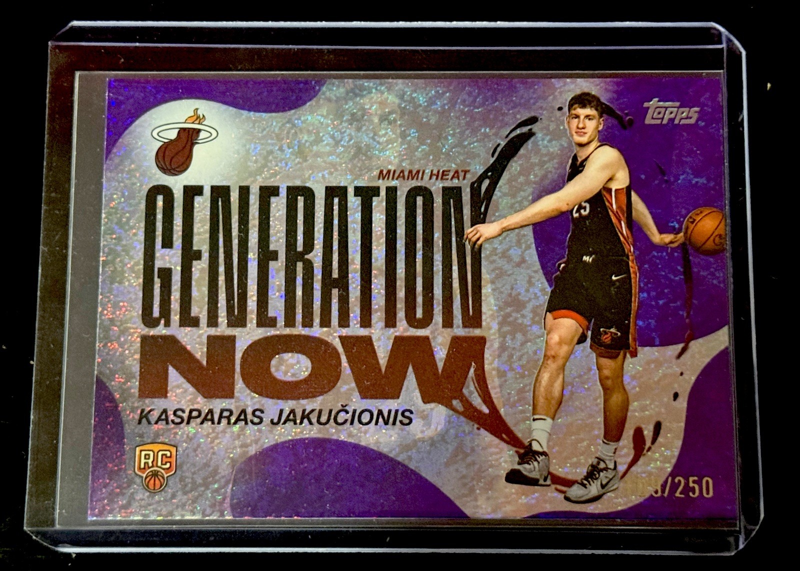 Kasparas Jakucionis 2025 Topps Generation Now #/250 Rookie RC Purple Foil SP