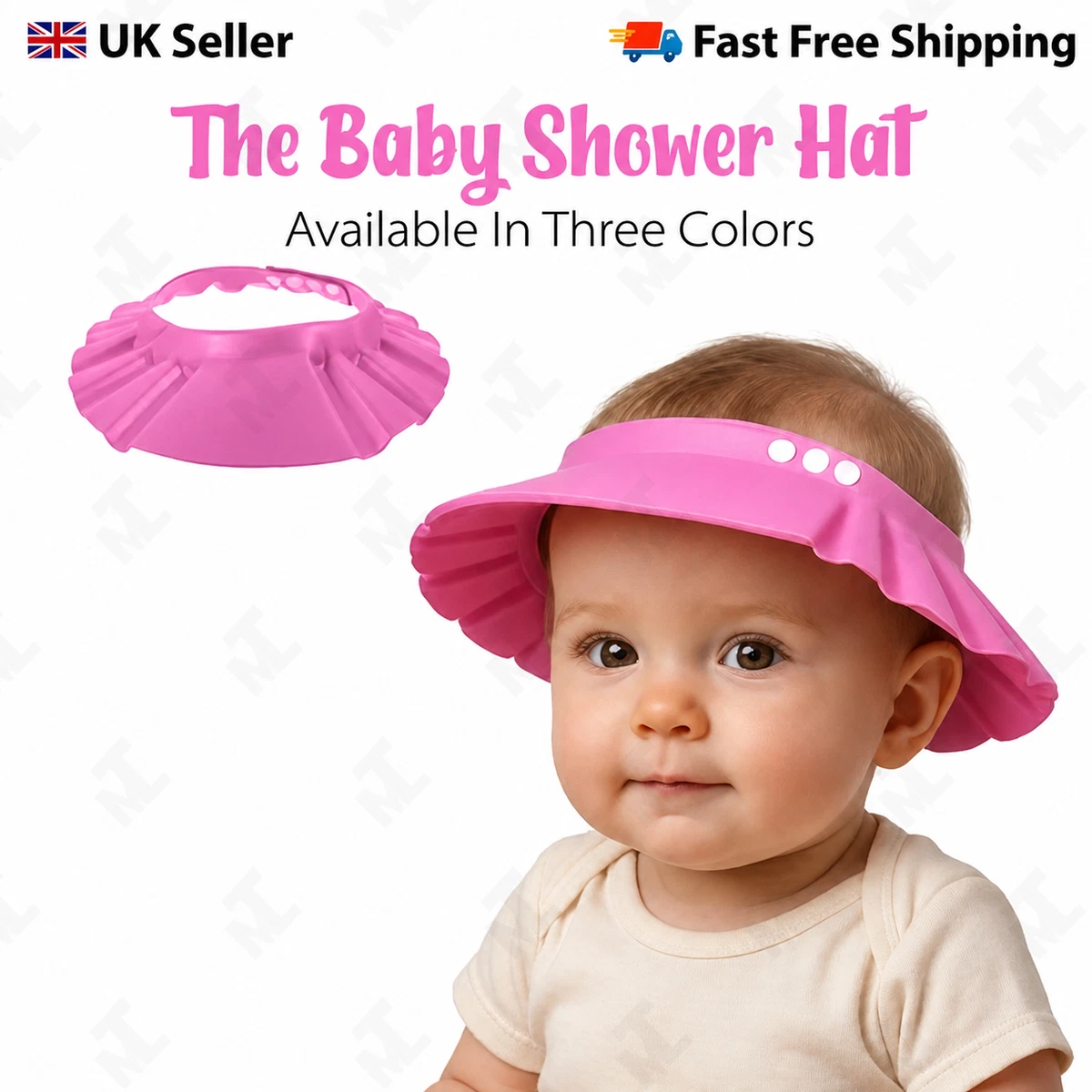 Baby Duschhaube, Bademütze verstellbar Kinder Badekappe Schutz wasserdicht Schild