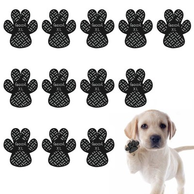 12pcs Dog Paw Pads Traction Grips Anti Slip Protection for XL, black 