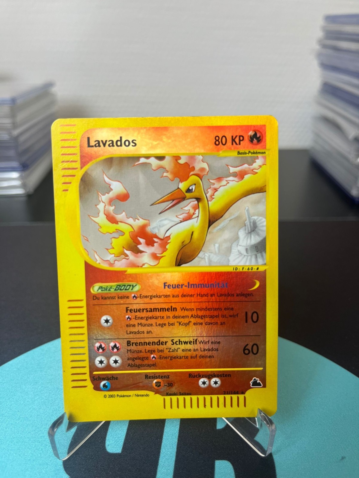 Pokemon Lavados Moltres Reverse Holo German Lavados SK 21/144 Skyridge NM