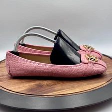 MICHAEL KORS Fulton Crocodile Embossed Moccasin Flats Primrose Shoes Size 10
