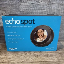 Amazon Echo Spot - Smart Assistant Alarm Clock - Black - w/ Alexa & Screen NEW