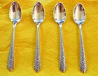Vintage Wallace Normandie Pattern (4) Sterling Silver Demitasse Spoons 4-1/8"