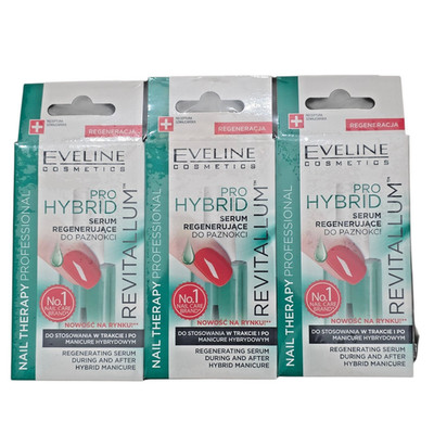 Eveline Pro Hybrid Regenerating Nails Serum after & during HYBRID MANICURE x3