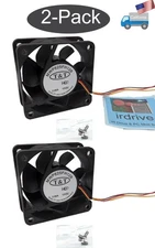 2-pack NEW 60mm x 25mm Dual Ball Bearing High Air Flow Server DC 12V Cooling Fan