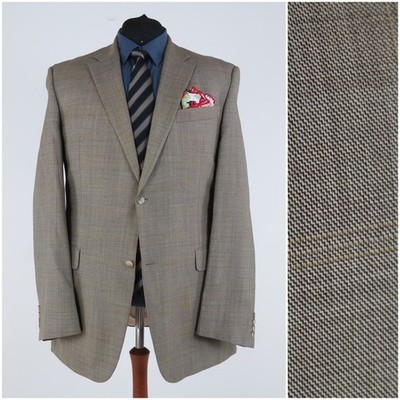 Mens Extra Long Sport Coat 50L US Size DIGEL Check Brown Wool Blazer Jacket