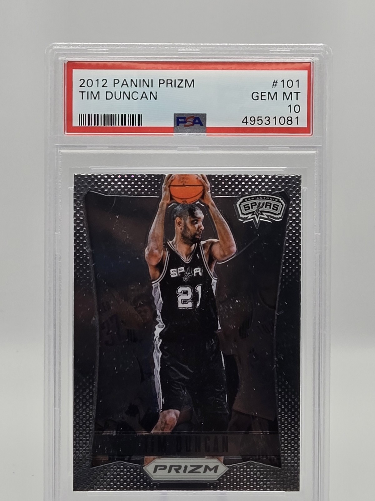 2012-13 Panini Prizm Tim Duncan #101 PSA 10 GEM MINT San Antonio Spurs