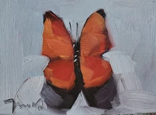 Red Bold Butterfly Art PRINT Painting by Artist Jose Trujillo 16x20 Modern
