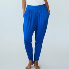 Vintage 90s CHAUS Royal Blue High Waist Stirrup Pants Size 8