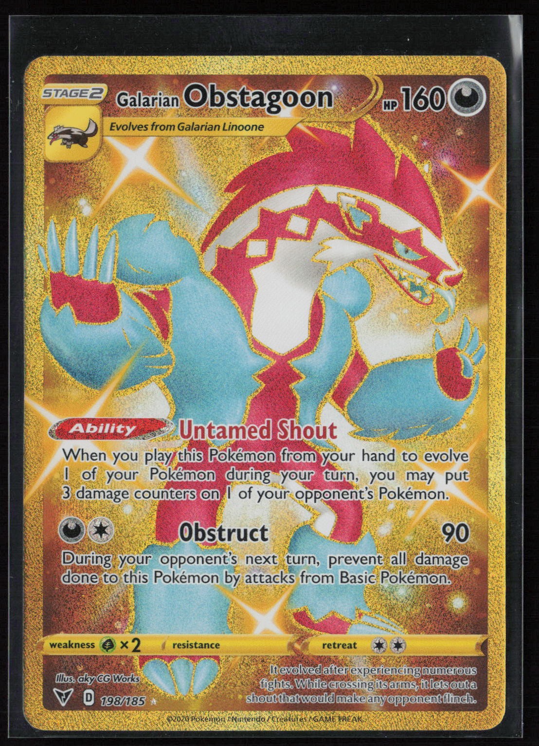 Galarian Obstagoon (Secret) Secret Rare SWSH04: Vivid Voltage 198/185 NM
