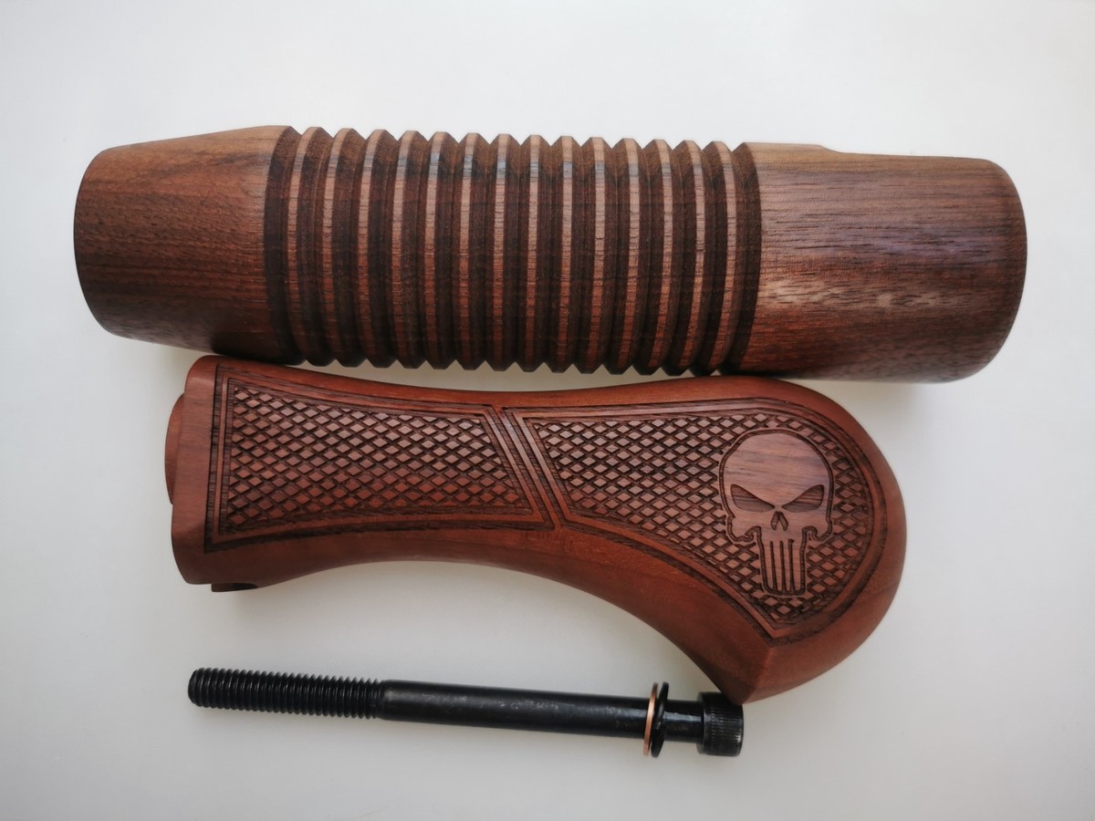 20 GAUGE MOSSBERG 590 SHOCKWAVE FOREND & STOCK GRIPS WALNUT WOOD