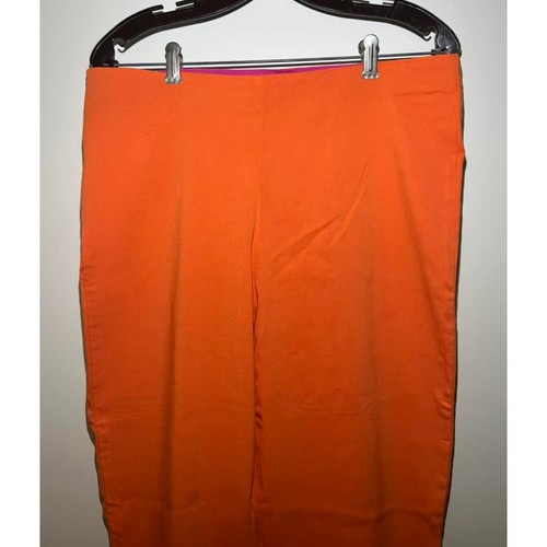 Pantaloni alla caviglia GRETCHEN SCOTT arancione mandarino viscosa tinta unita pull-on donna XL - Foto 2 di 6