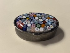 Murano Glass Millefiori Pill Box Italy Mosaic...