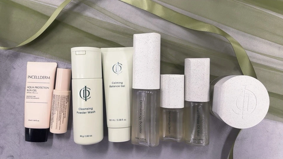 INCELLDERM Dermatology Booster Serum Cream Oil-Mist Balance Sun Gel BB 8PCS Set - Image 3 of 3