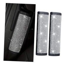 2PCS Bling Car Seat Belt Shoulder Pads, Bling Rhinestones Seat White Diamond