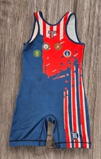 Tesoro HS  Medium Armed Forces Military Red White Blue Wresting Singlet