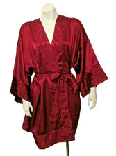 Victoria's Secret Gold Label Shiny Wet Satin Kimono Style Robe Lounge Wear OSFA