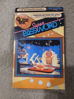 Super Password(Apple II, IIc, IIe, GameTek) Original Box Great Shape