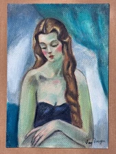 Kees van Dongen (Handmade) Mixed Media Paper Drawing Signed and Stamped